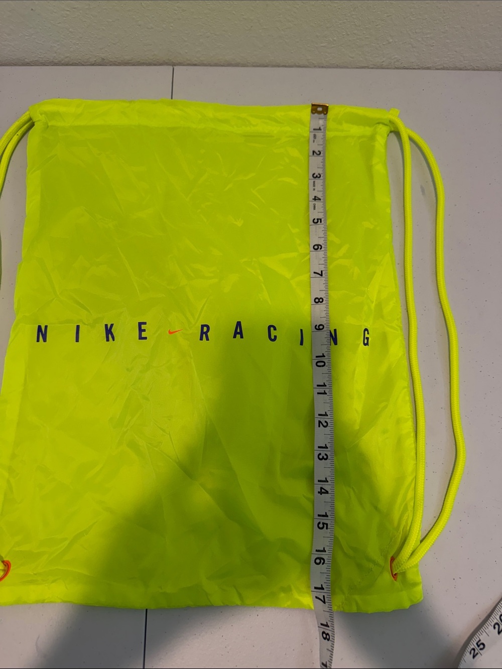 NIKE Racing Neon Yellow Drawstring Backpack - Picture 4 of 7